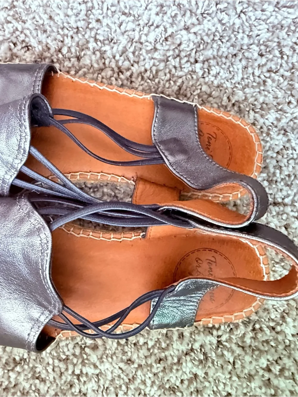 Toni Pons Noelia Espadrille SlipOn Platinum Leather Women 7.5 EUR 38